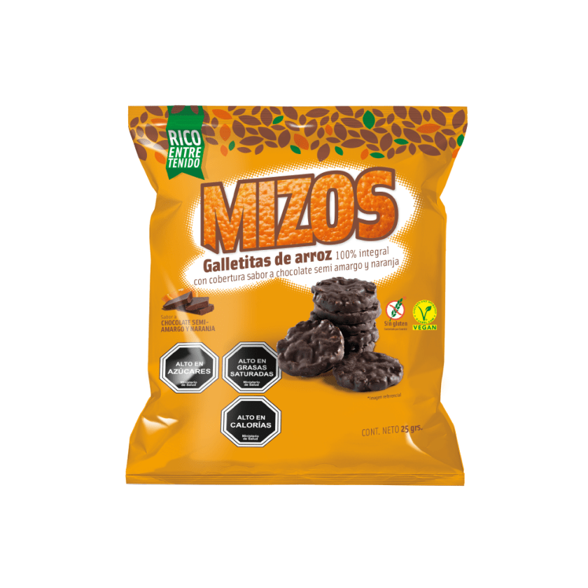 Galletas de Arroz Mizos Chocolate Naranja 25 G