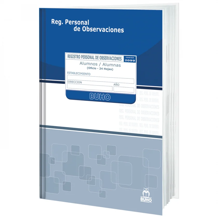 Libro de Registro Buho Observaciones Personales Alumnas - Alumnos N° 2099