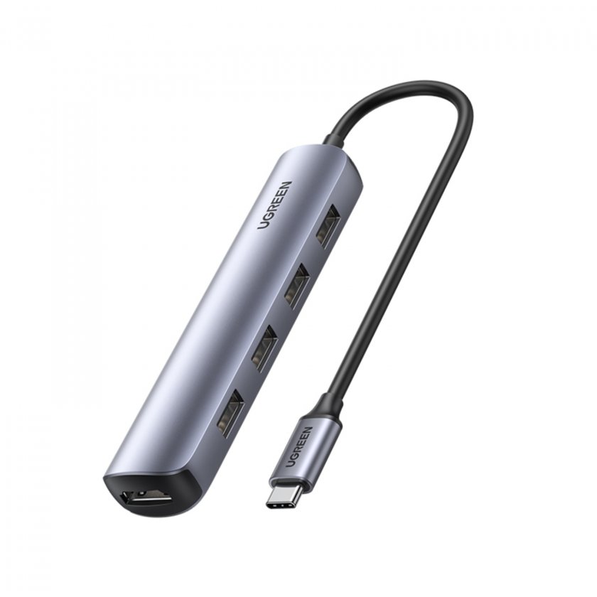 Hub Adaptador Ugreen CM418 USB-C Multipuertos 1HDMI 4K@60Hz / 2USB-A 3.0