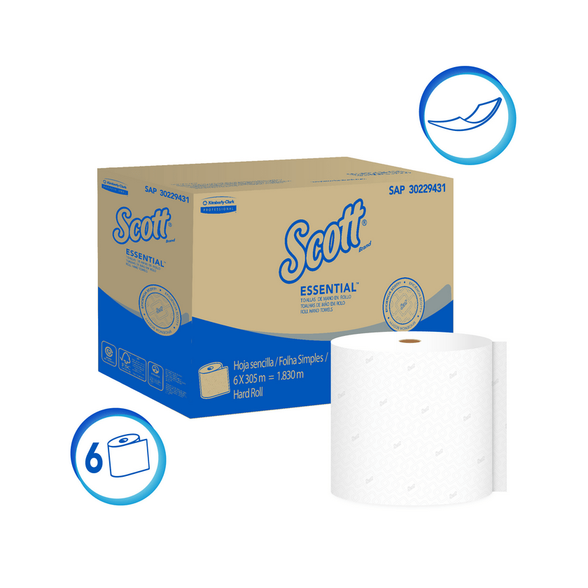 Toalla de Papel Scott Jumbo 6 Rollos 305 m Hoja Simple
