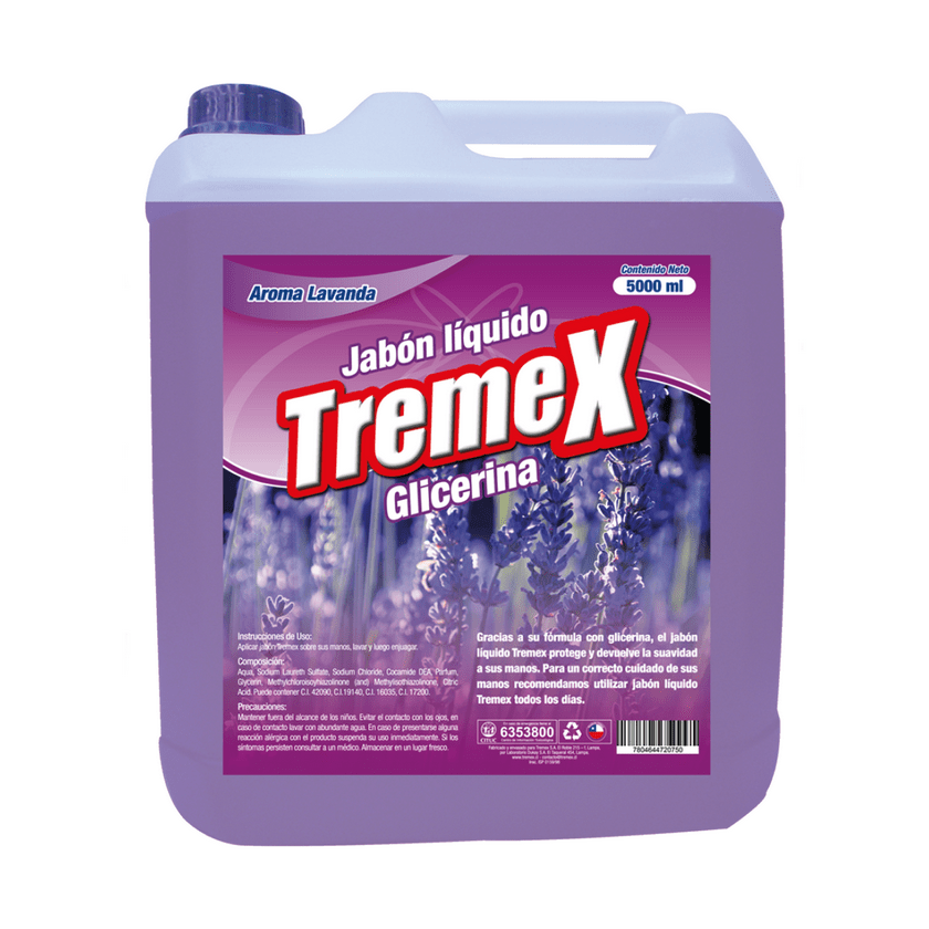 Jabón Líquido Tremex con glicerina de Lavanda 5 L
