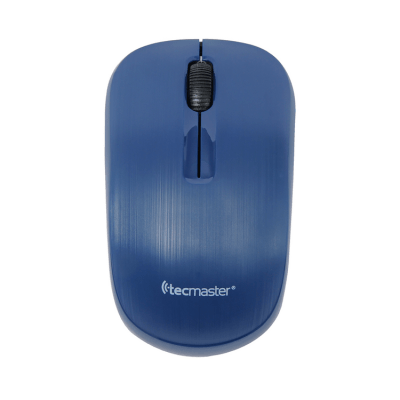 Mouse Tecmaster Usb Inalámbrico Azul + Pila AA