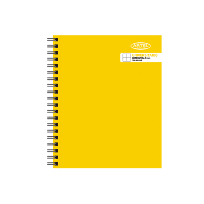 Cuaderno Universitario Artel Liso M7 Tapa Dura Espiral Doble 100 Hojas