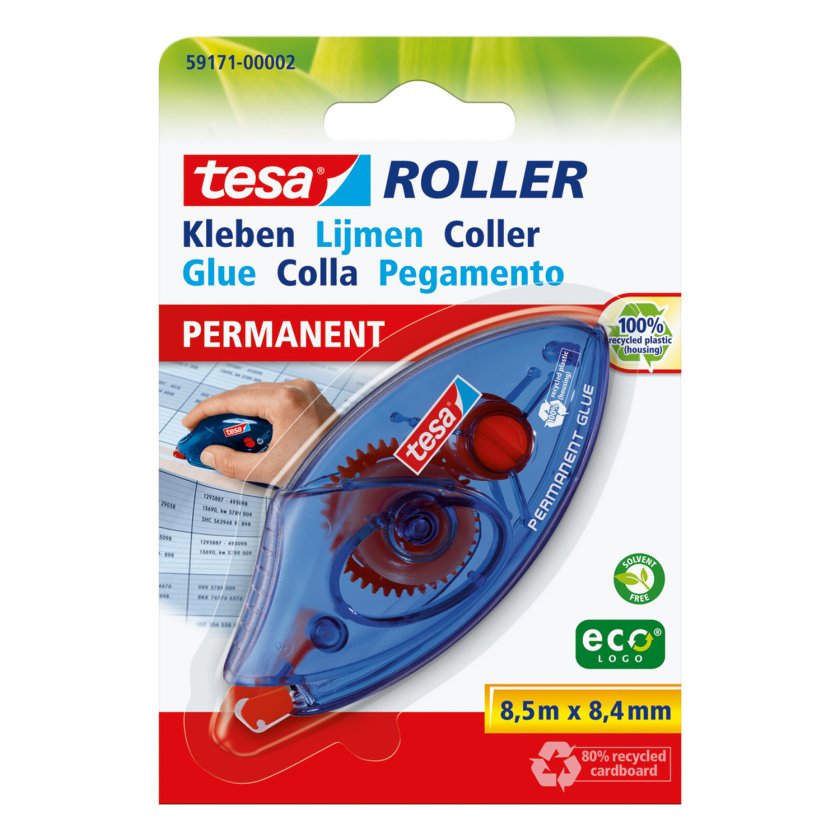 Pegamento roller Tesa, dispensador cinta, ecológico 8,4 mm
