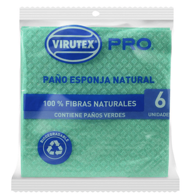 Paño Microfibra Virutex Pro Multiuso Verde 40X40 cm Paquete de 5 Unidades