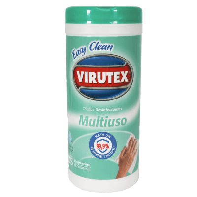 Toallitas Desinfectantes Multiuso Virutex, Aroma Limón, 50 unid - Clean  Queen