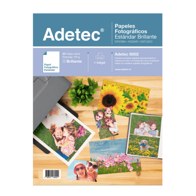 ADETEC Papel para Impresora Inkjet Magnético Carta x 5 Hj Adetec